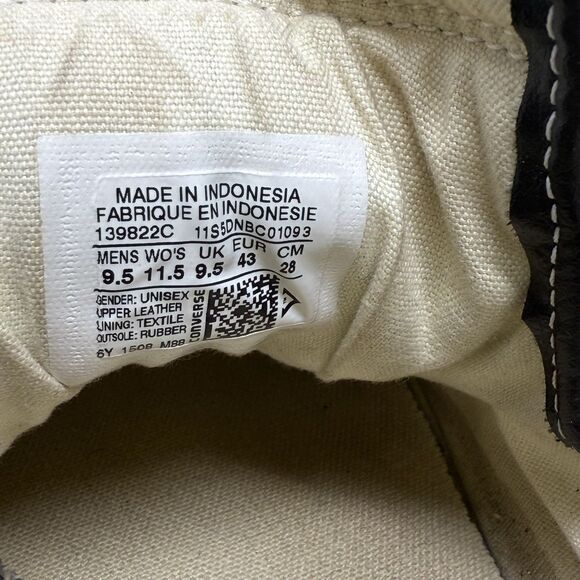 Converse All Star Hiker Shoes Mens 9.5 Black Gray Leather Suede Mid Top Sneaker - Picture 12 of 16